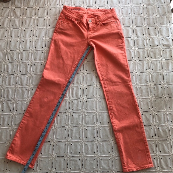 2xHP🎉ANN TAYLOR Orange Modern Fit Skinny Jeans - Picture 5 of 10